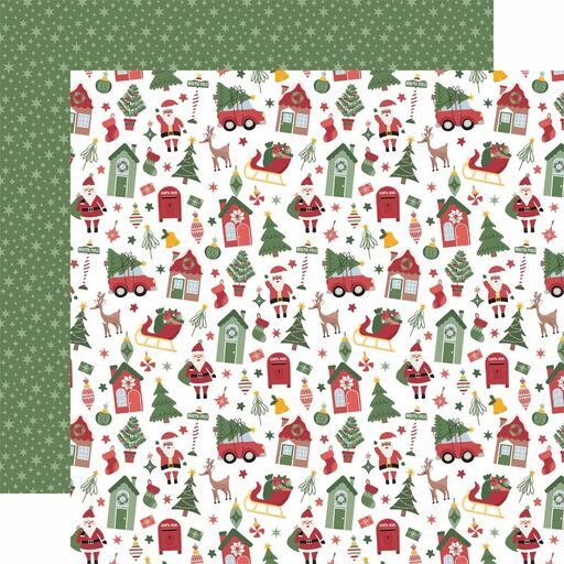 Echo Park - Santa Claus Lane Collection - Double-Sided Cardstock - North Pole - папір 30x30 см