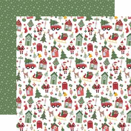 Echo Park - Santa Claus Lane Collection - Double-Sided Cardstock - North Pole - папір 30x30 см