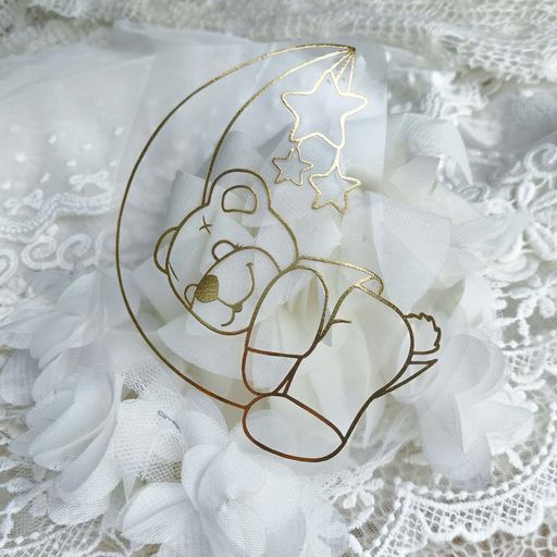 х-Ведмедик на місяці - вирубка із термотрансферної плівки - foil золото