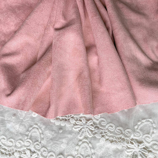 E27 - Штучна замша (двостороння) - Світла пастельна рожева - 50*146 см