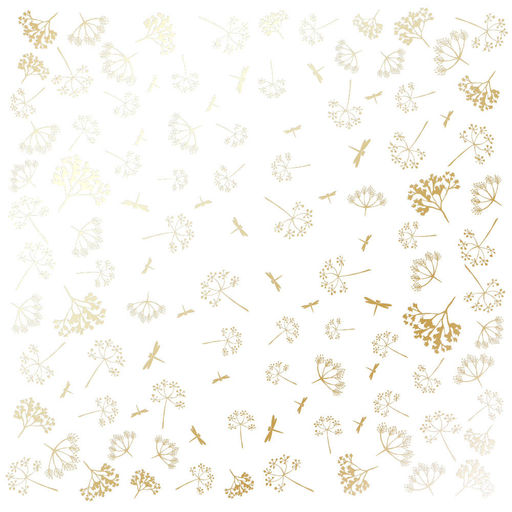 Лист одностороннього паперу з фольгуванням "Golden Dill White" (7-001)