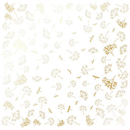 Лист односторонней бумаги с фольгированием "Golden Dill White" (7-001)