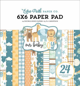 Echo Park - Our Baby Boy Collection - Double-Sided Paper Pad - 1/2 набору паперу 15x15 см