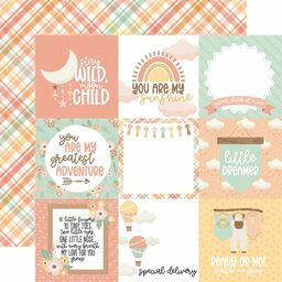 Echo Park - Our Baby Girl Collection - Double-Sided Cardstock - 4"X4" Journaling Card - папір 30x30 см
