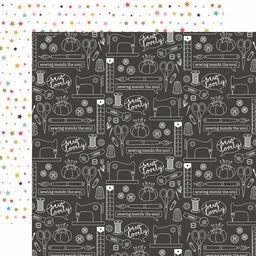 Echo Park - I Heart Crafting Collection - Double-Sided Cardstock - Sew Lovely - папір 30x30 см