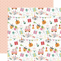Echo Park - Birthday Girl Collection - Double-Sided Cardstock - Let's Party- папір 30x30 см
