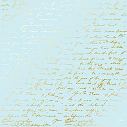 Лист одностороннього паперу з фольгуванням "Golden Text Blue"(23-004)