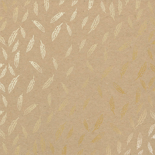 Лист одностороннього паперу з фольгуванням "Golden Feather Kraft" (6-001)