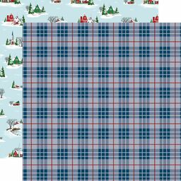 Carta Bella - White Christmas Collection - Double-Sided Cardstock - Tartan Tidings - папір 30x30 см