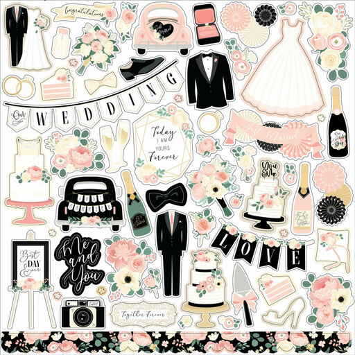 Echo Park -  Wedding Element Collection - Cardstock Stickers - наклейки