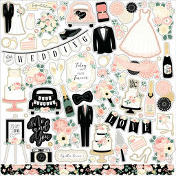 Echo Park -  Wedding Element Collection - Cardstock Stickers - наклейки