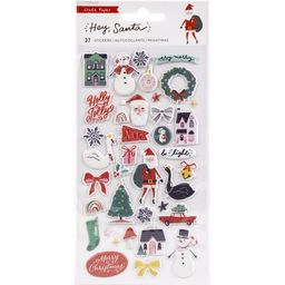 Crate Paper - Hey, Santa Collection - Puffy Stickers Icons - пафф наклейки