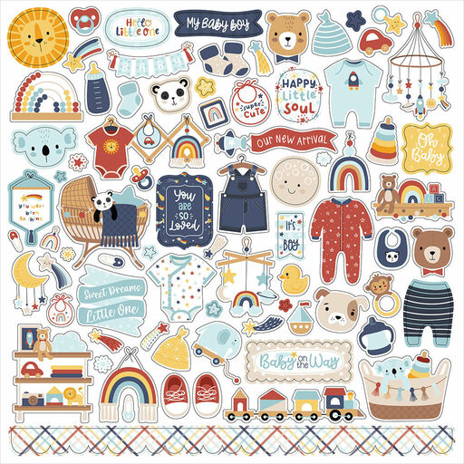 Echo Park - Baby On Board Boy Collection - Cardstock Stickers - наклейки