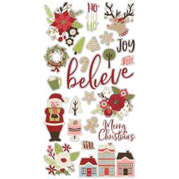 Simple Stories - Holly Jolly Collection - Chipboard - чіпборд