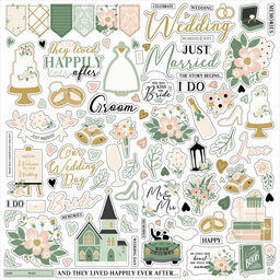Echo Park - Marry me Collection - Cardstock Stickers - наклейки