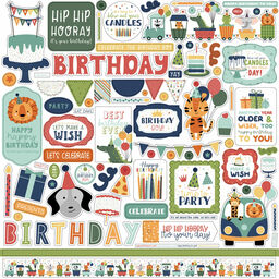 Echo Park - A Birthday Wish Boy Collection - Cardstock Stickers - наклейки