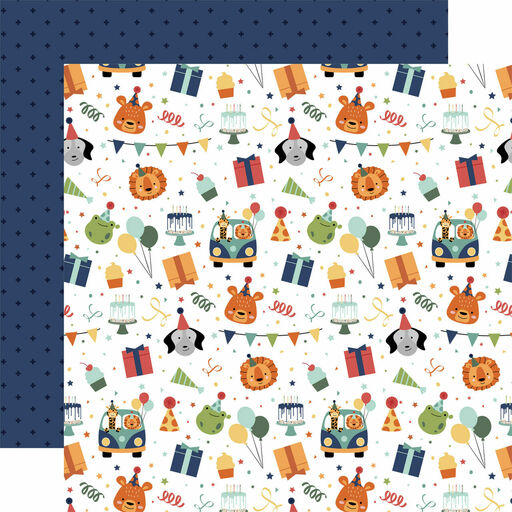 Echo Park - Birthday Boy Collection - Double-Sided Cardstock - Let's Celebrate - папір 30x30 см