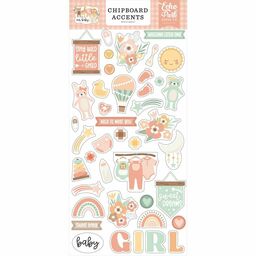 Echo Park - Our Baby Girl Collection - Accents Chipboard Stickers - чіпборд