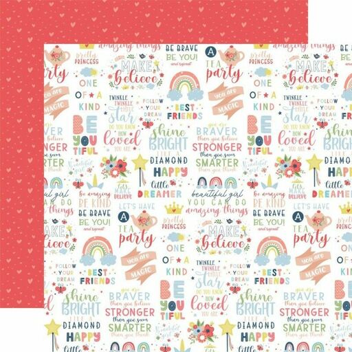 Echo Park - Little Dreamer Girl  Collection - Double-Sided Cardstock - You Are Magic - папір 30x30 см