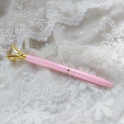 Ручка з "діамантом" - колір Ніжно-рожевий з золотом