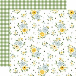 Echo Park - Happy As Can Bee Collection - Double-Sided Cardstock - Happy Bees Floral - папір 30x30 см
