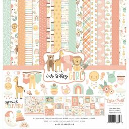Echo Park - Our Baby Girl Collection Kit - Double-Sided Paper Pad - набір паперу 30x30 см