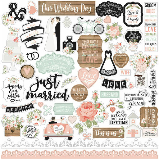 Echo Park - Our Wedding Collection - Cardstock Stickers - наклейки