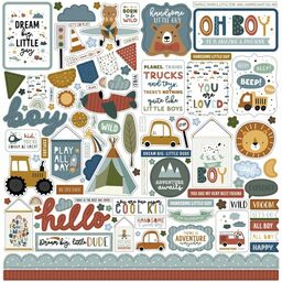 Echo Park - Dream Big Little Boy Collection - Cardstock Stickers - наклейки