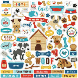 Echo Park - I Love My Dog Collection - Cardstock Stickers - наклейки