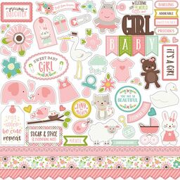 Echo Park - Sweet Baby Girl Collection - Cardstock Stickers - наклейки