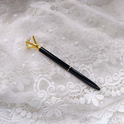 Ручка з "діамантом" - колір Чорний з золотом