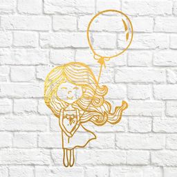 х-Дівчинка з кулькою - вирубка із термотрансферної плівки - foil золото