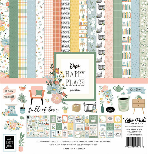 Echo Park -  Our Happy Place - Collection Kit - Double-Sided Paper Pad - набір паперу 30x30 см