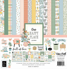 Echo Park -  Our Happy Place - Collection Kit - Double-Sided Paper Pad - набір паперу 30x30 см