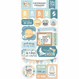 Echo Park - Our Baby Boy Collection - Phrases Chipboard Stickers - чіпборд