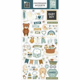 Echo Park - Special Delivery Baby Boy Collection - Phrases Chipboard Stickers - чіпборд