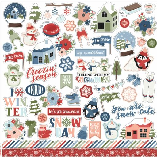 Echo Park - Chilling With My Snowmies Collection - Cardstock Stickers - наклейки