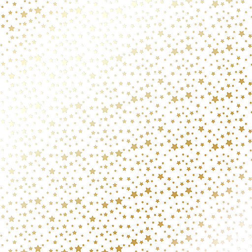 Лист одностороннього паперу з фольгуванням "Golden stars White" (9-012)