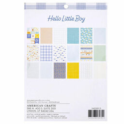 American Crafts - Hello Little Boy Collection - Paper Pad - 1/2 набору паперу 15x20 см
