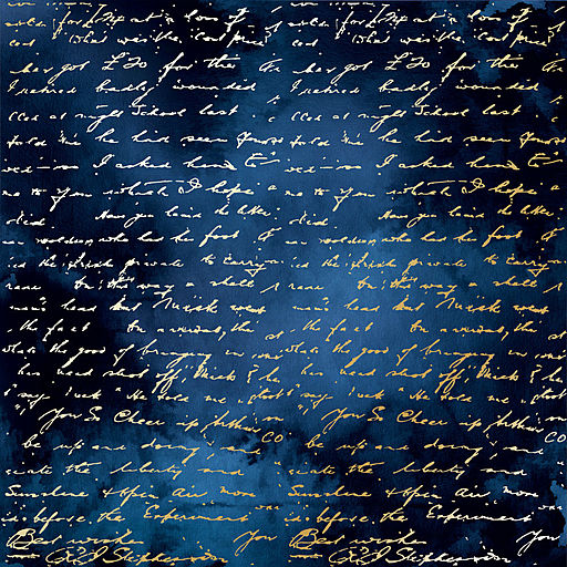 Лист одностороннього паперу з фольгуванням "Golden Text Night garden" (23-010)