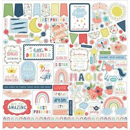 Echo Park - Little Dreamer Girl Collection - Cardstock Stickers - наклейки