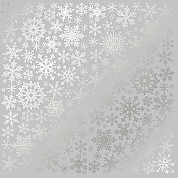 Лист одностороннього паперу з фольгуванням "Silver snowflakes Gray" (15-007)