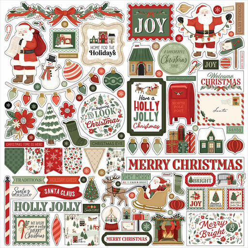 Carta Bella Paper - Christmas Village Collection - Cardstock Stickers - наклейки