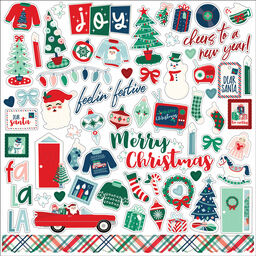 Echo Park - Happy Holidays Collection - Cardstock Stickers - наклейки