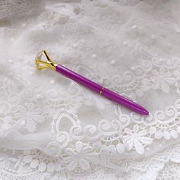 Ручка з "діамантом" - колір Фіолетовий з золотом