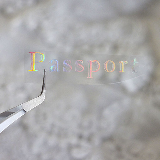 х-Passport - 4 - вирубка із термотрансферної плівки - зеркальна голографічна