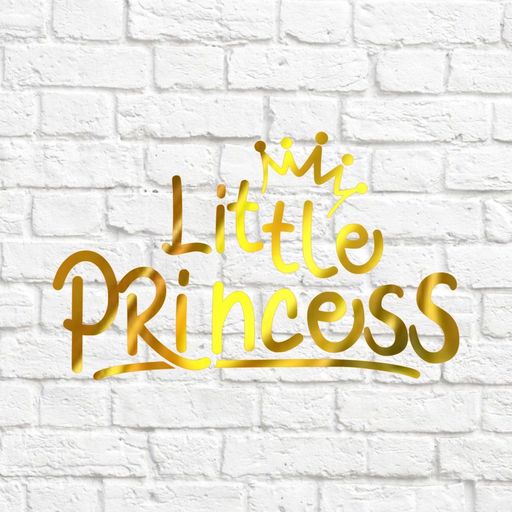 х-Little princess - 4 - вирубка із термотрансферної плівки - зеркальне жовте золото