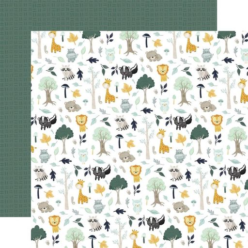 Echo Park - It's A Boy Collection - Double-Sided Cardstock - Woodland - папір 30x30 см