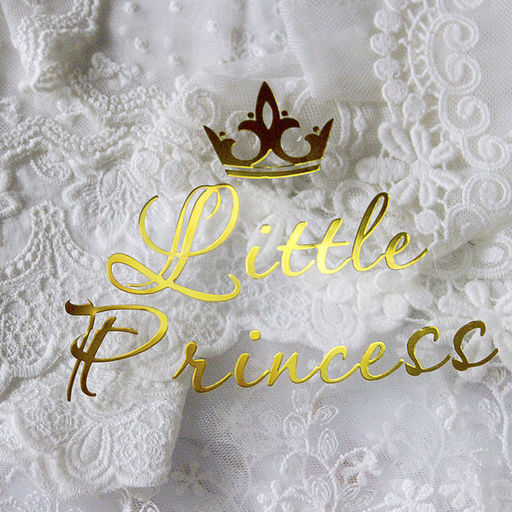 х-Little princess - 2 - вирубка із термотрансферної плівки - зеркальне жовте золото