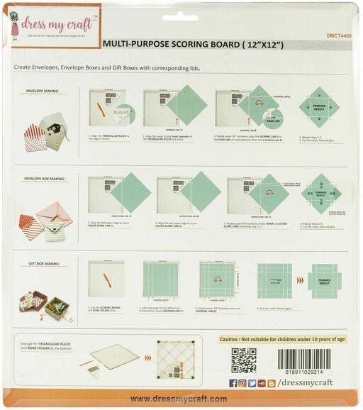 Dress My Craft - Multi-Purpose Scoring Board - 12"X12" - дошка для бігування